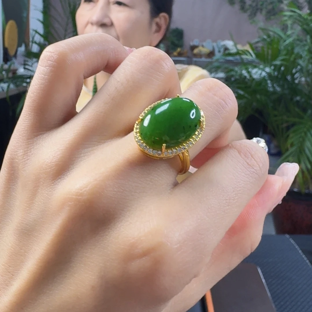 和田玉（碧玉）戒指合金