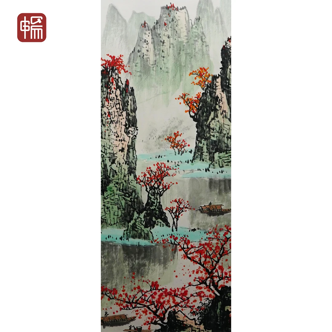 N018《漓江归舟》95*43（3.68）纸本立轴FL