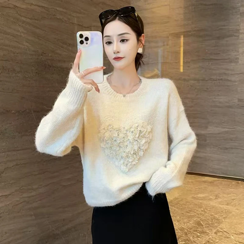 LMY LY家爱心重工钉珠毛衣 #9289