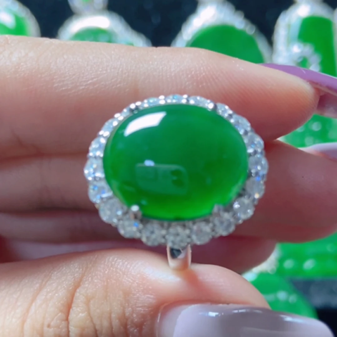 天然A货翡翠戒指
