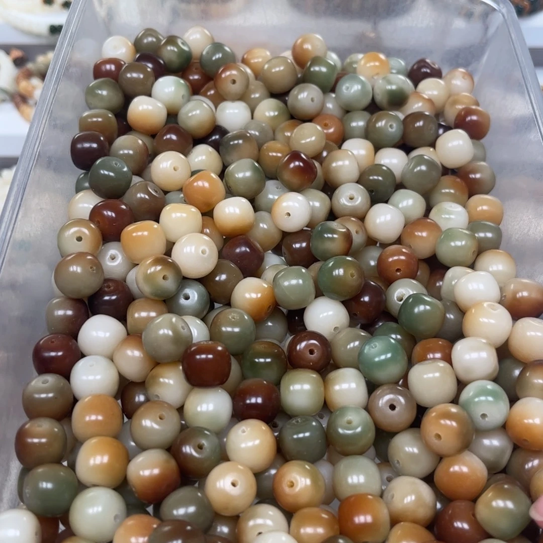 吊坠白玉菩提教堂飘花干磨桶珠卡13的36颗