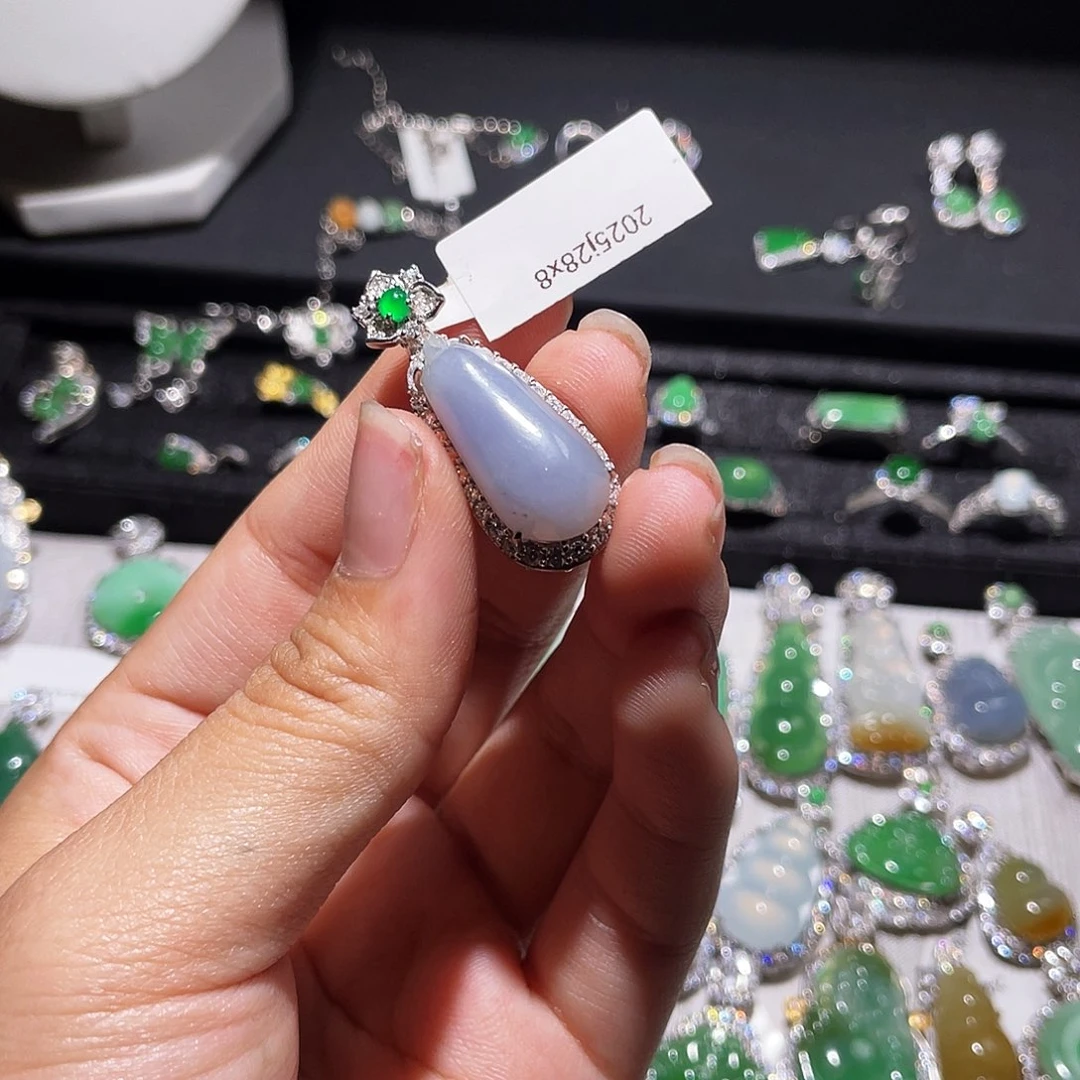 翡翠银S925镶嵌颈饰