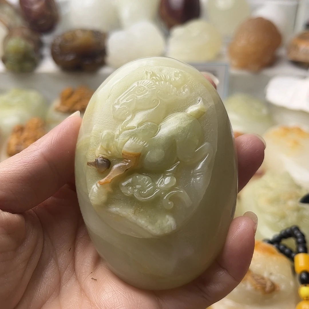 石材方解石手把摆件不退换羊微瑕