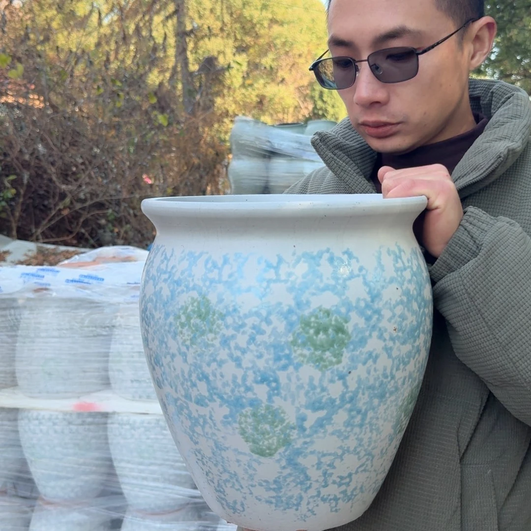 紫砂花盆口27高30（一个姹寂白色