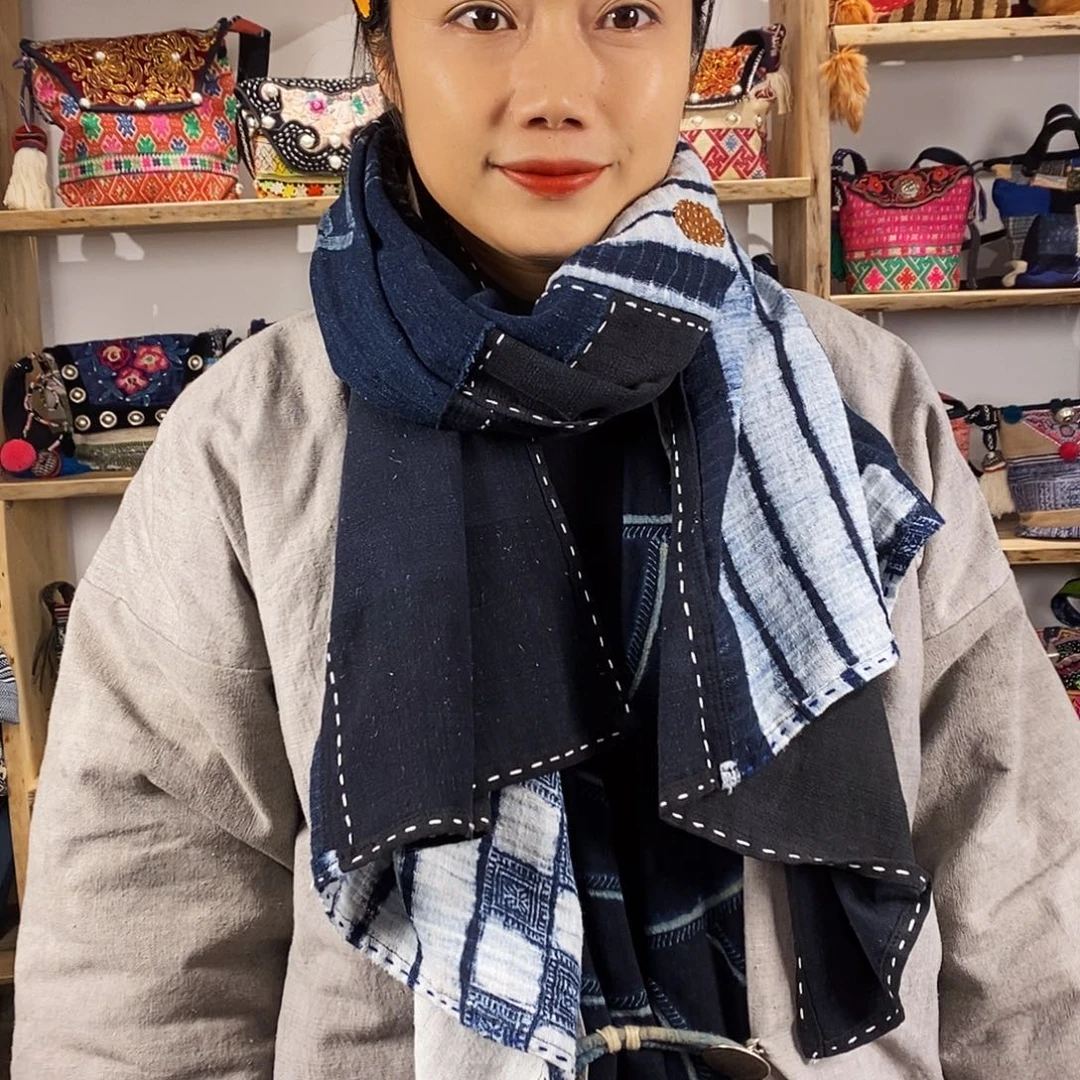 织绣手工制作工艺围巾