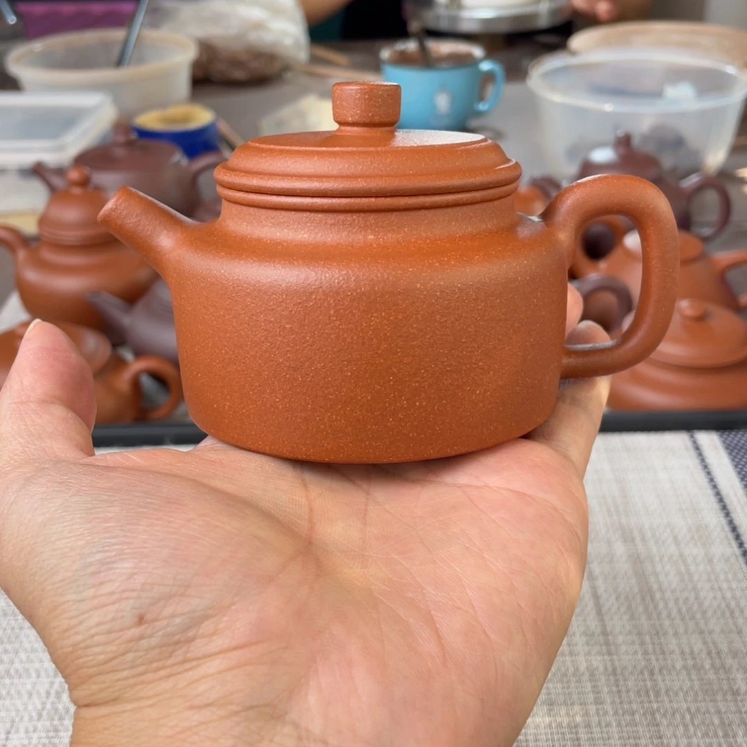 茶壶紫砂半手工红降坡德钟壶190cc