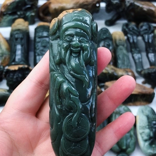 未镶嵌岫岩河磨玉（透闪石质玉）把件༺****༻