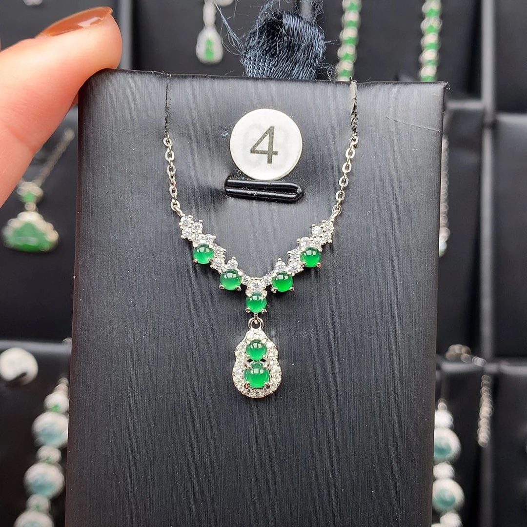 翡翠银S925镶嵌颈饰