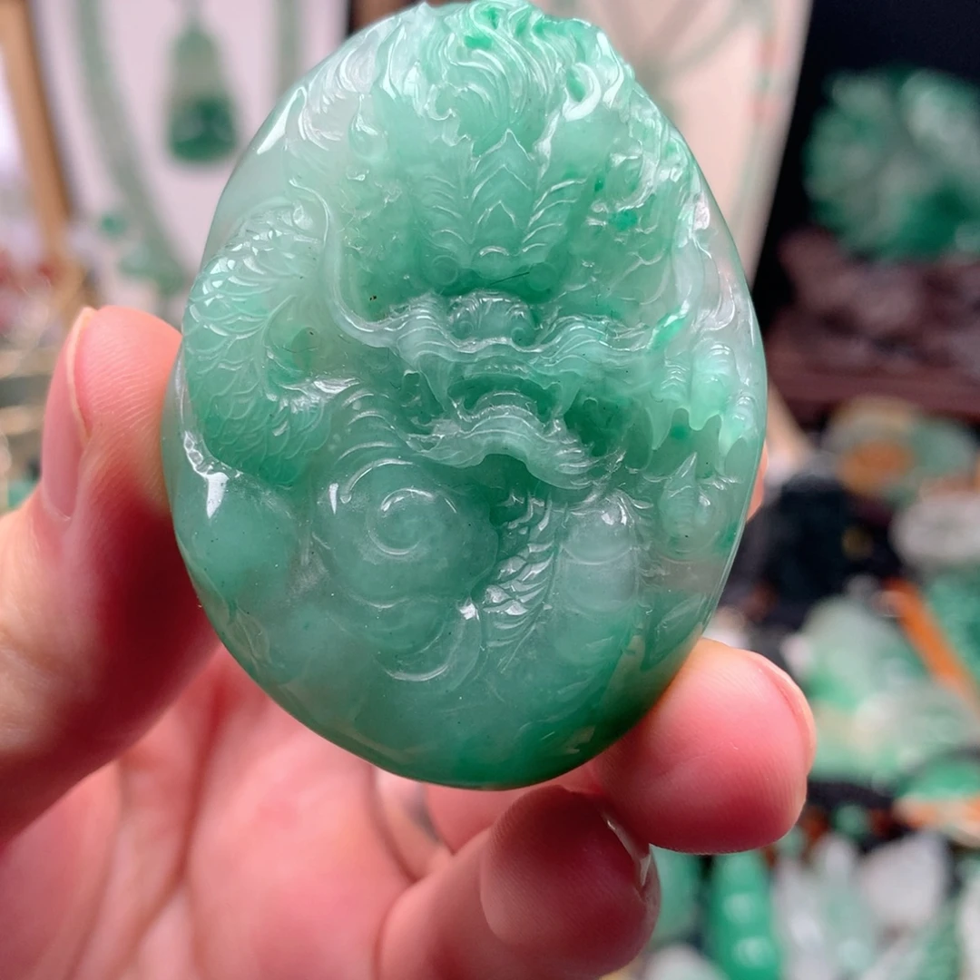 石英质玉（非洲翠）未镶嵌吊坠(不含链)