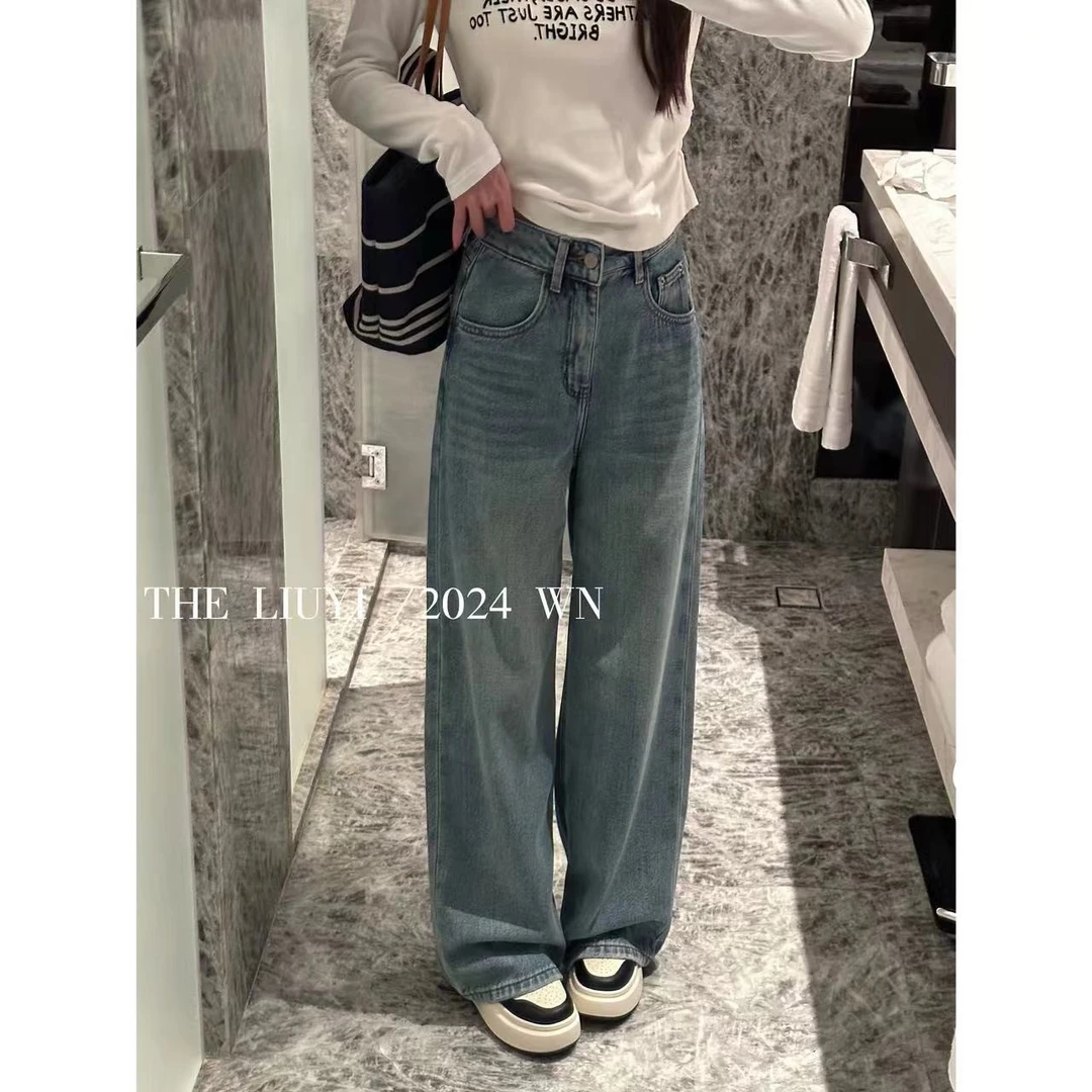 【LIUYI】冬季高腰加绒显瘦休闲牛仔裤410207