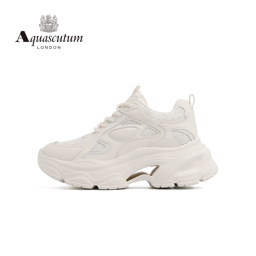 Aquascutum雅格狮丹 复古老爹鞋女时尚百搭厚底潮鞋低帮系带女鞋