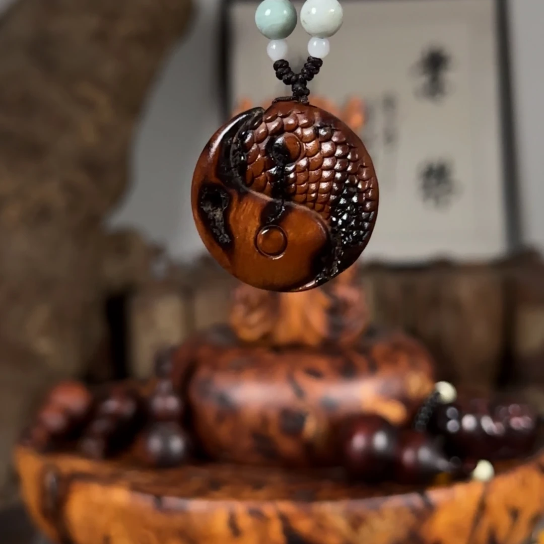 半***烟百年雷击枣木八卦鱼