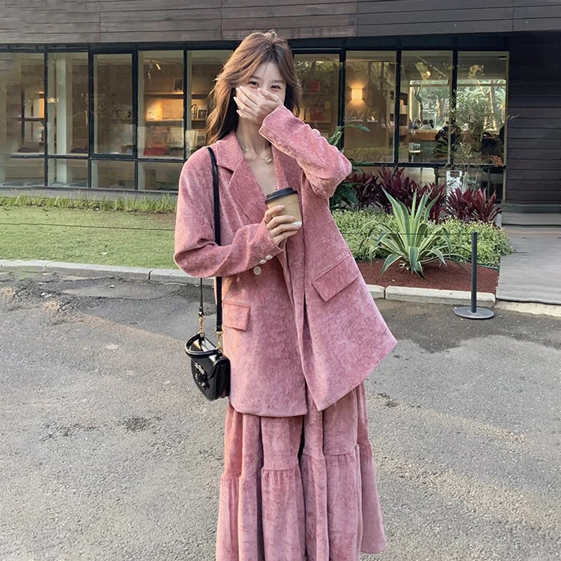 休闲西装套装裙女春季2025新款高级感海边度假西服吊带裙可盐可甜