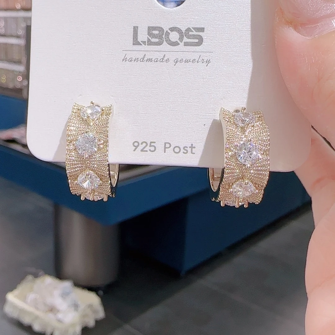 锆石铜合金925银耳环