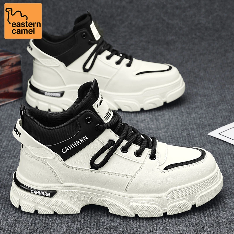 东方骆驼男鞋2025秋季复古潮流百搭工装鞋男士防滑耐磨高帮马丁靴