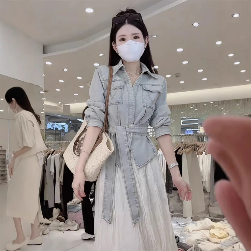 复古气质时尚收腰牛仔外套女小个子春季新款又a又飒系带高级上衣