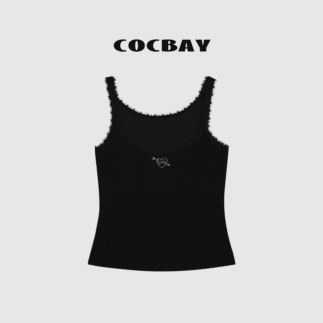 COCBAY-Skin Sense|云感蕾丝针织气质拼接女士气质吊带背心YB0023