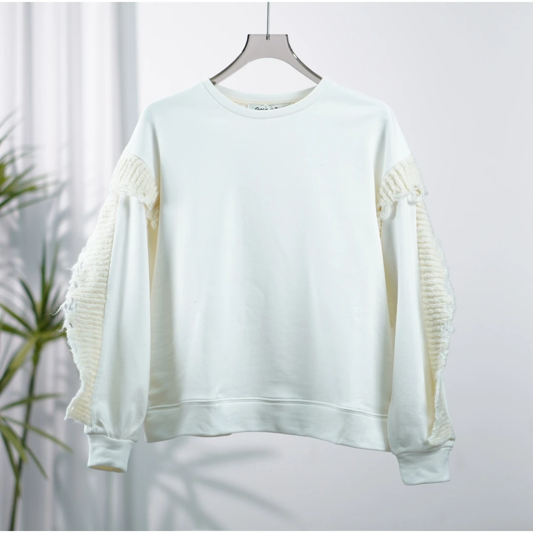 尚系列  Y698 女装秋设计感套头卫衣白色FW14R48