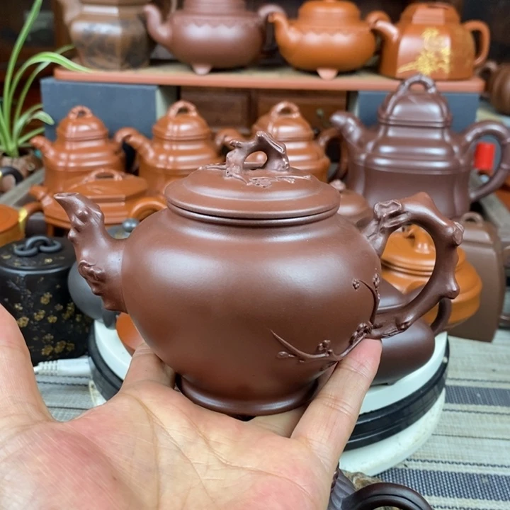 茶壶紫砂报春320cc原矿老紫泥特价