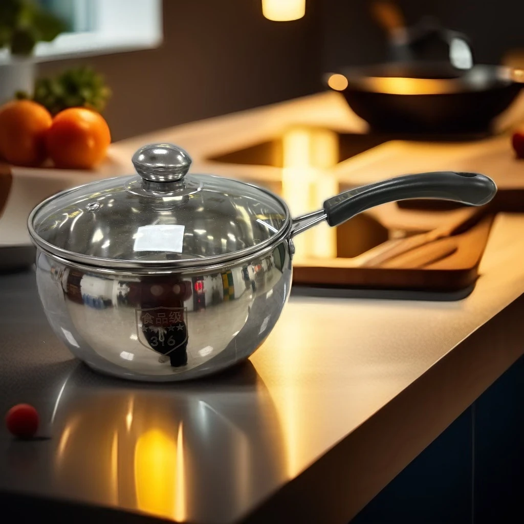 清仓 拼手速！316不锈钢奶锅家用汤锅煮面煮粥手柄随机发