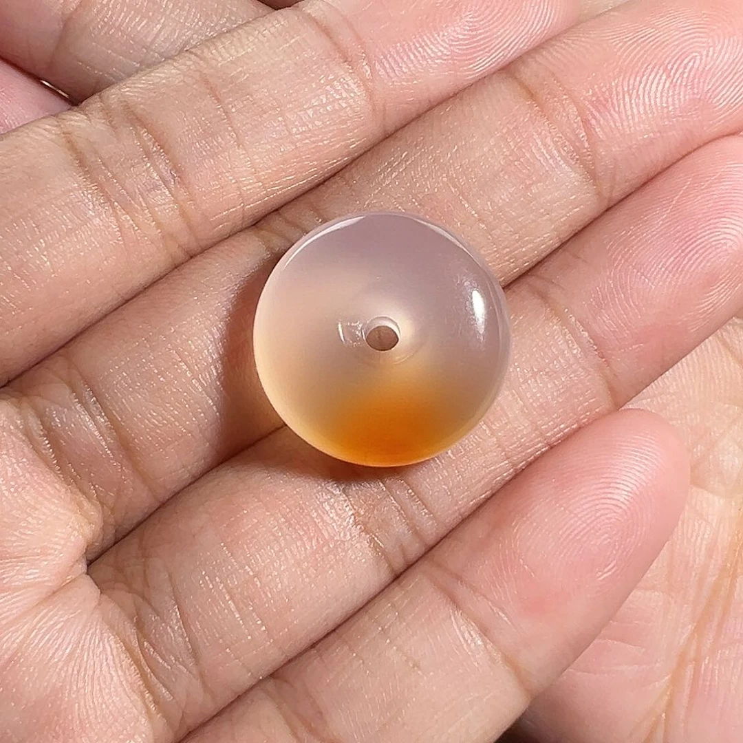 南红玛瑙珠宝奇石未镶嵌原矿冰橘平安扣19.2m m