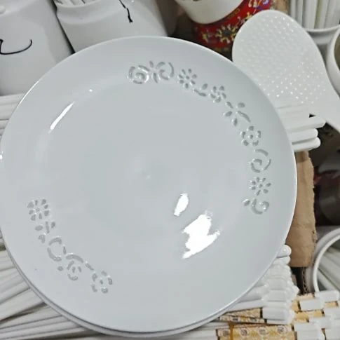 瓷玲珑白色6寸骨碟6个微瑕疵1号