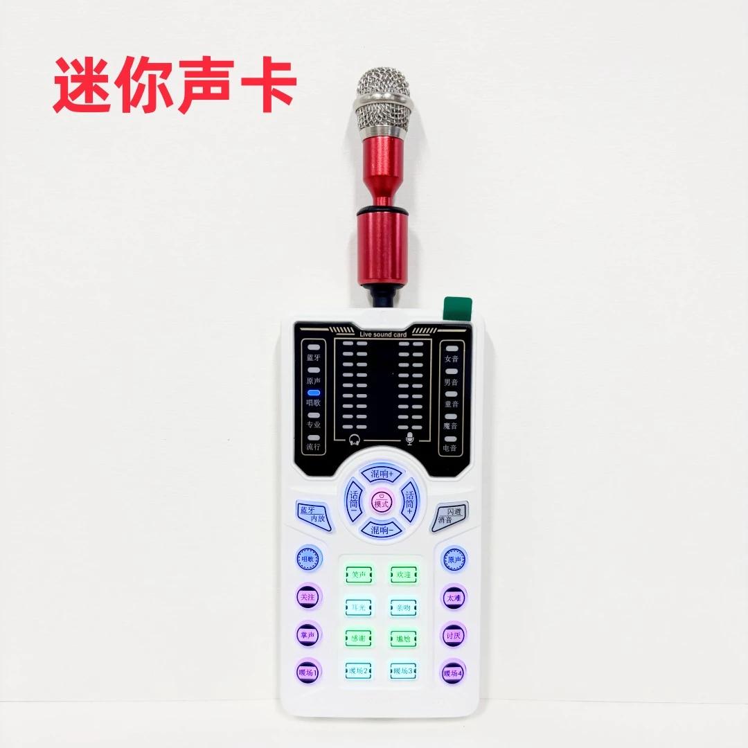 户外便携小声卡手机迷你声卡手持唱歌直播走播声卡小话筒K歌套装