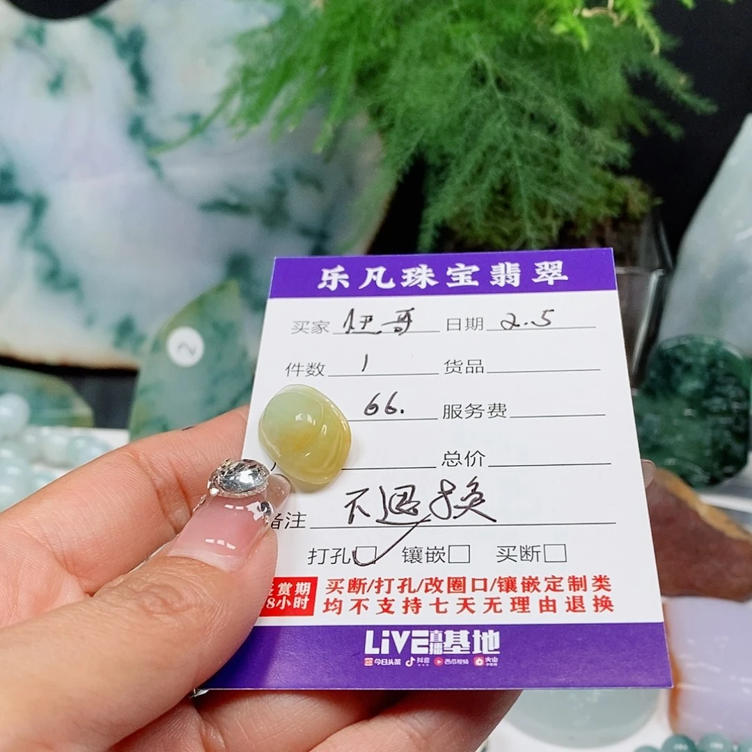 翡翠颈饰未镶嵌@****溏缅甸天然a货翡翠挂件