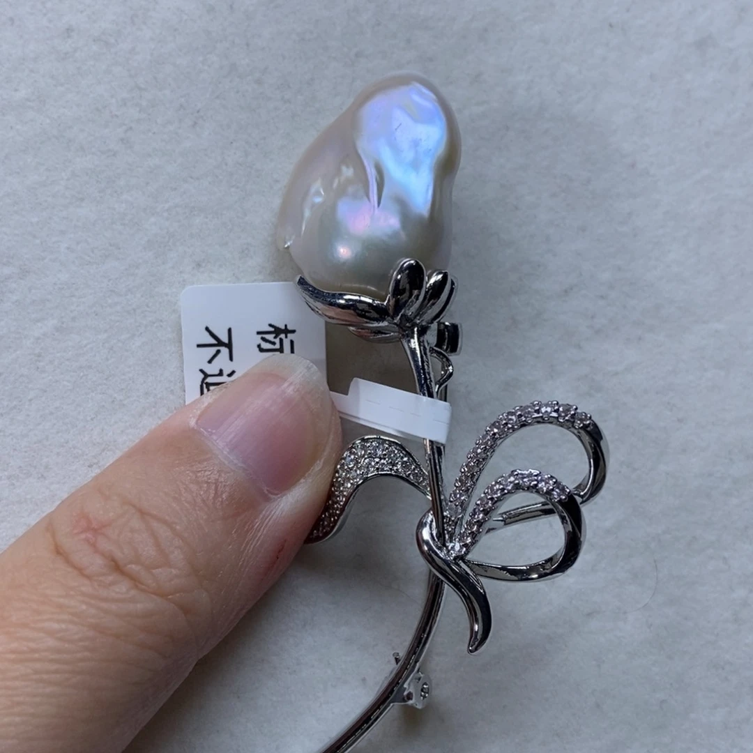 淡水珍珠胸针合金开****y特价052