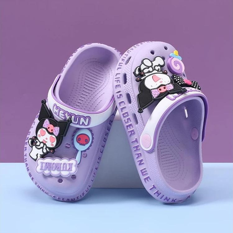 库洛米儿童洞洞鞋女童拖鞋夏季新款防滑软底卡通中大童外穿沙滩鞋