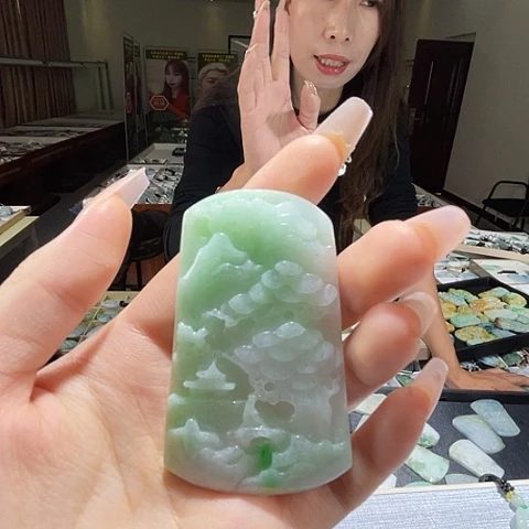 翡翠未镶嵌颈饰一个