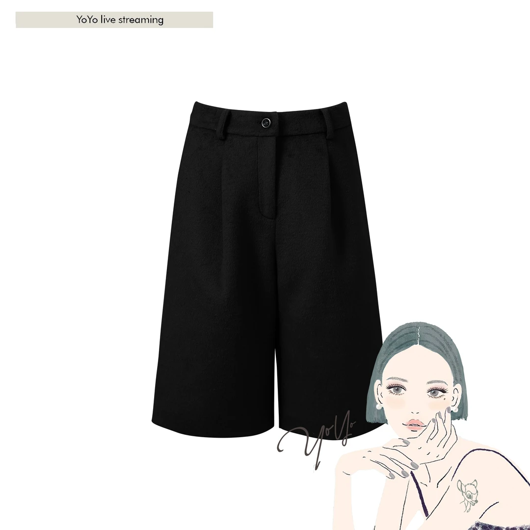 FORNI 少年感中裤 百慕大羊毛毛呢五分裤