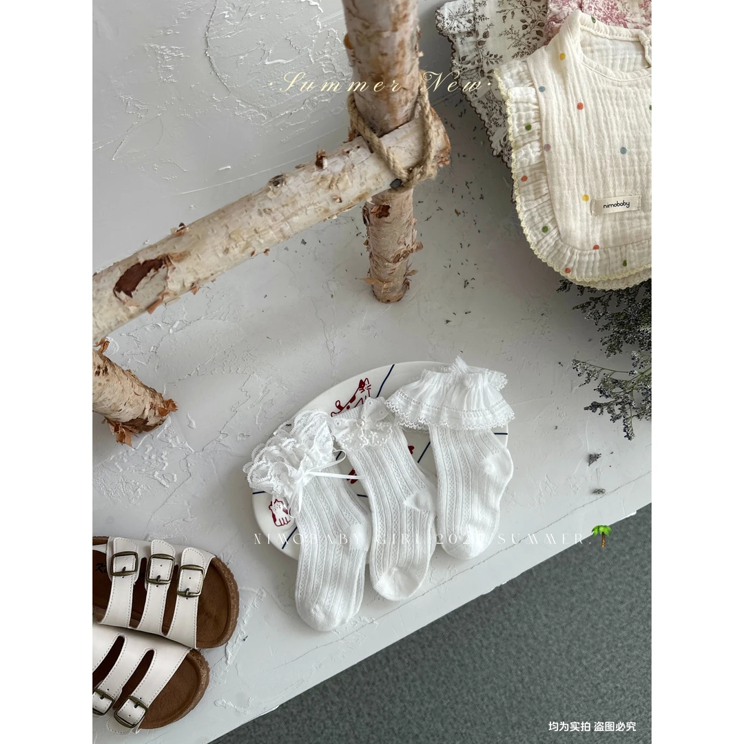 NIMO【花蕾】韩版欧若风夏季新款宝宝时尚亲肤透气纯色袜子