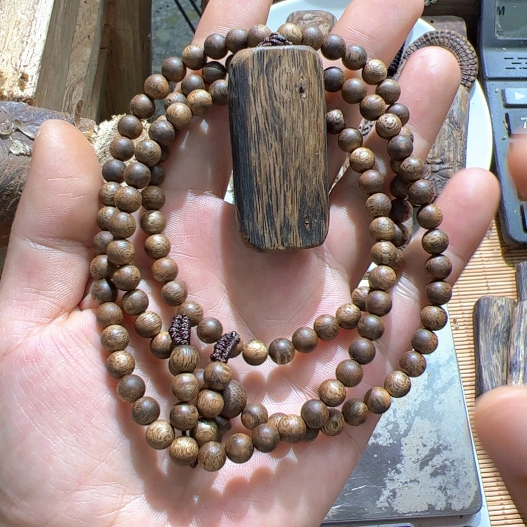 手串沉香白棋06多圈+无事牌