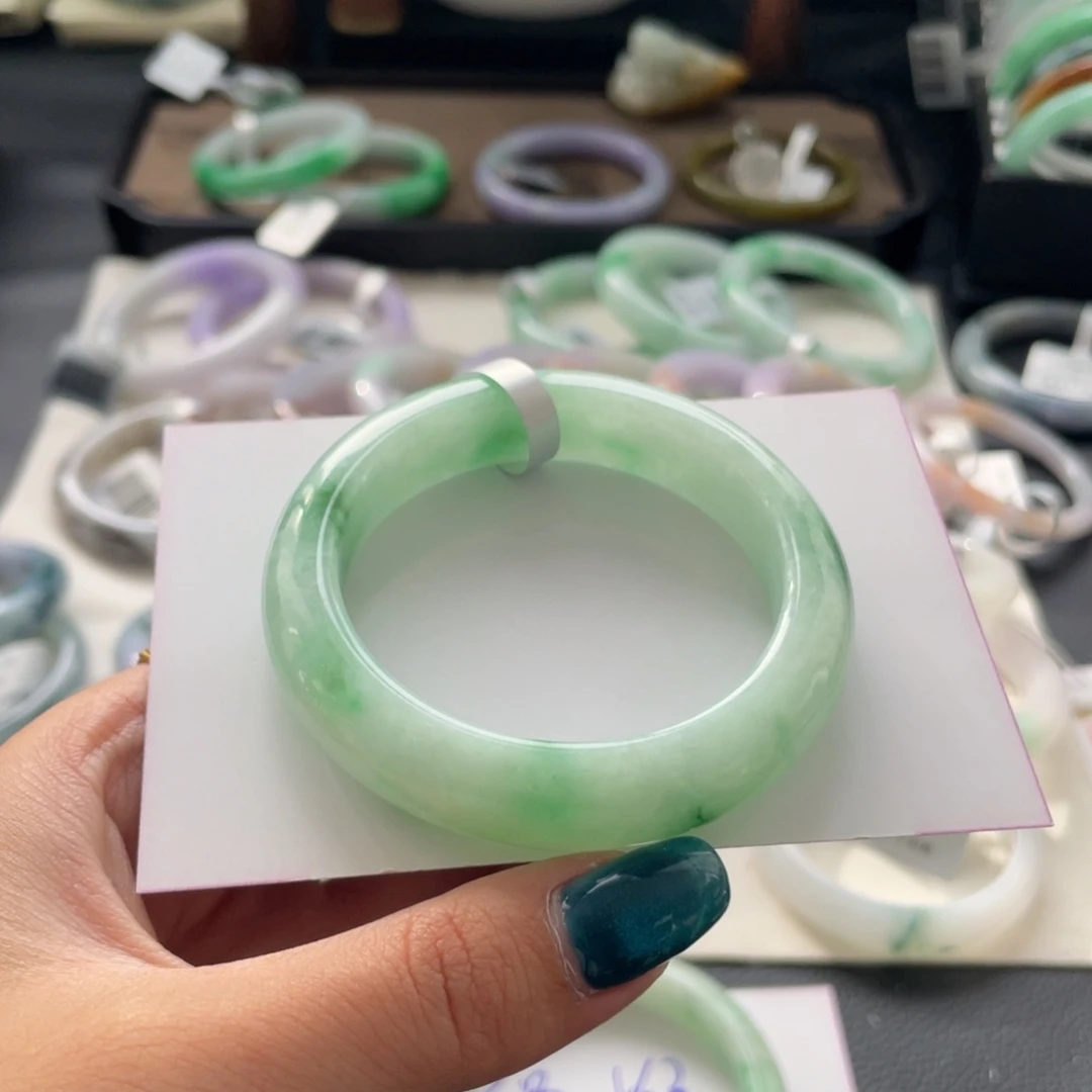 翡翠未镶嵌手镯21号52正圈纹