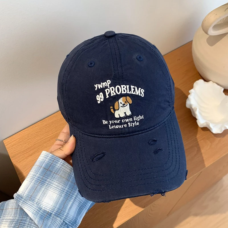 新款大头围可爱小狗棒球帽女韩版学生显脸小遮阳帽