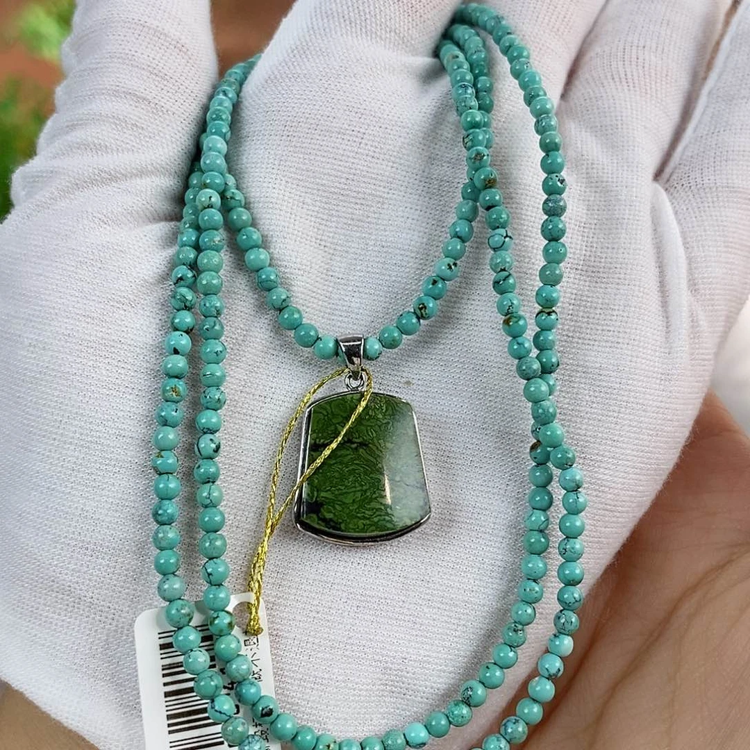 绿松石珠宝奇石银S925镶嵌