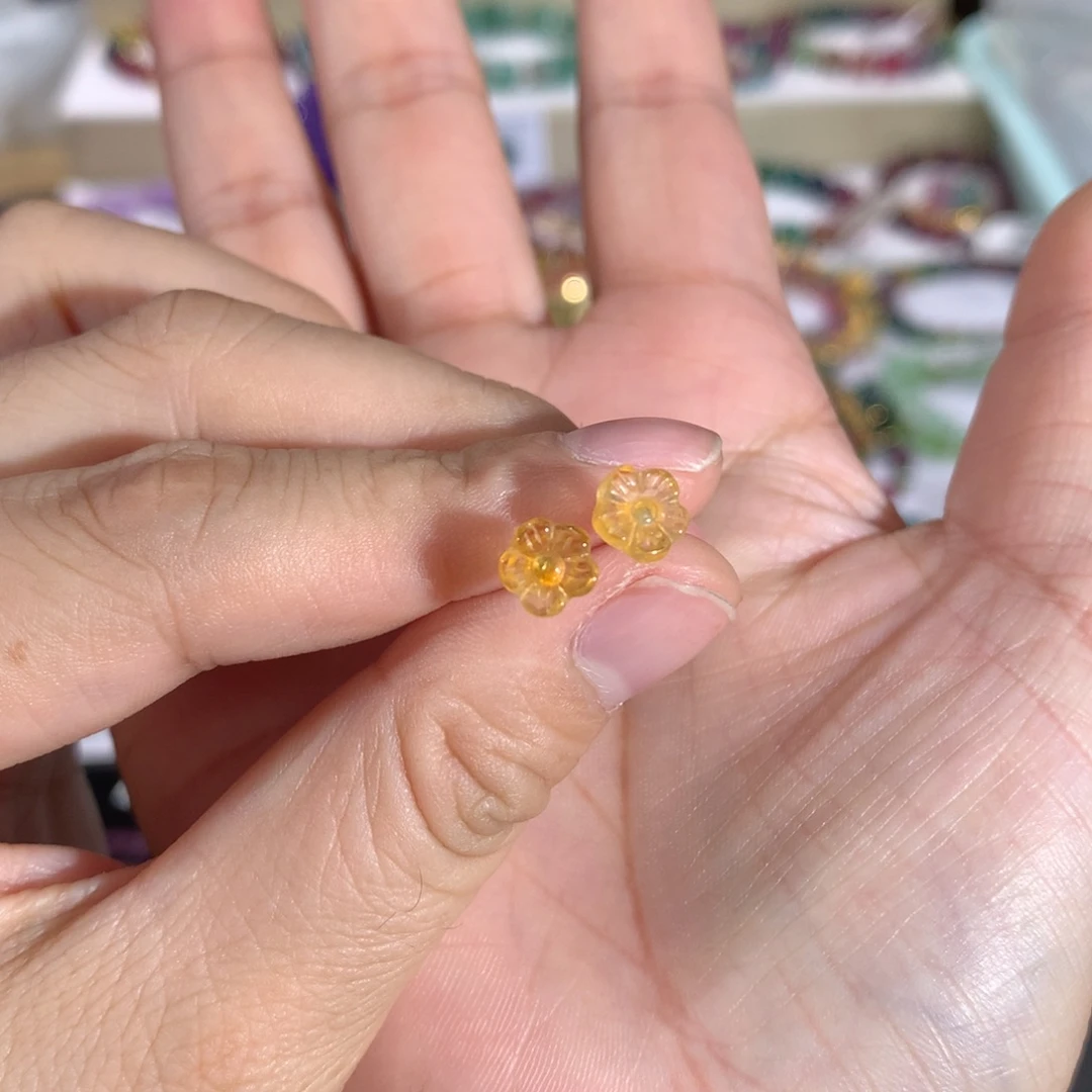 耳钉碧玺银S925镶嵌多样性发其一