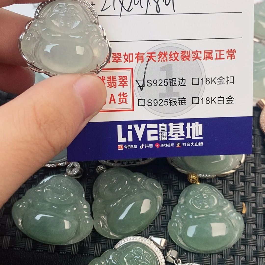 翡翠银S925镶嵌颈饰