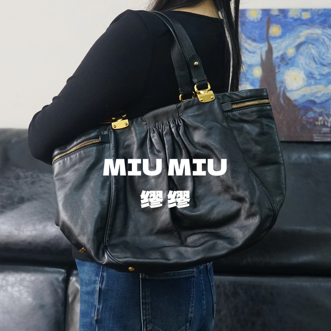 95新 MIU MIU/缪缪 黑金单肩包/SP11625003/5003