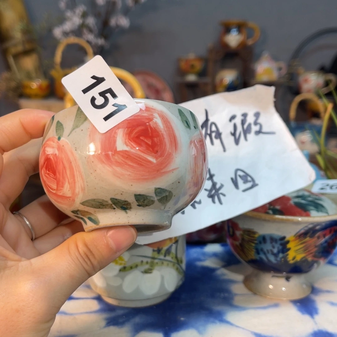 杯素浅陶瓷手工手绘