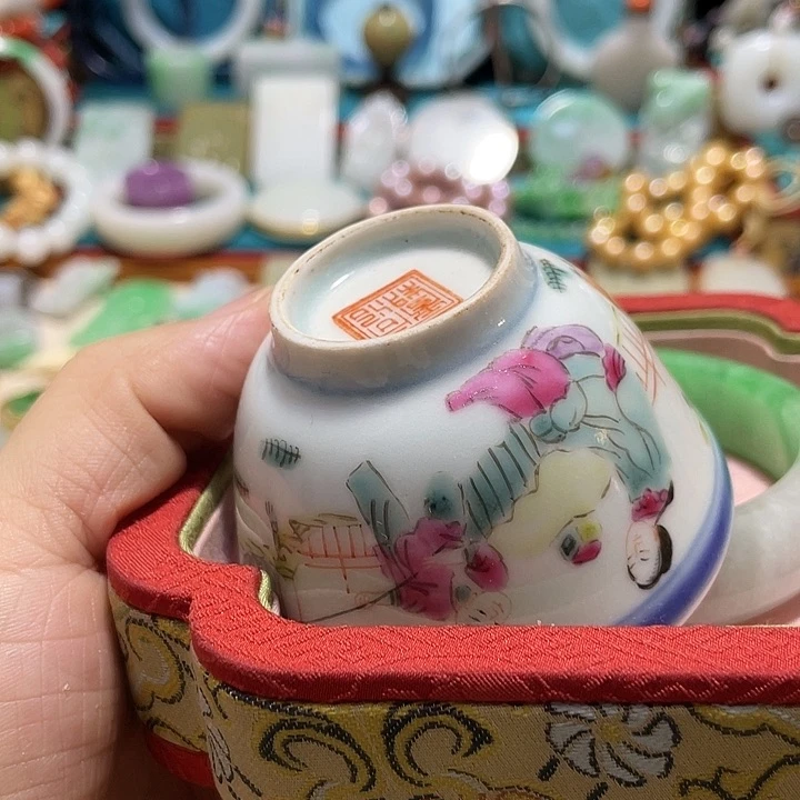 遇****?青花手绘小主人杯子