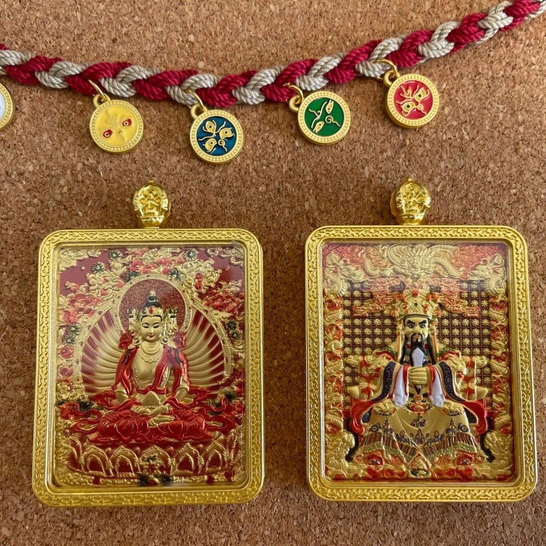 合金项链 藏式唐卡双面吊坠项链本命年事业太岁招财4cm*5cm古法