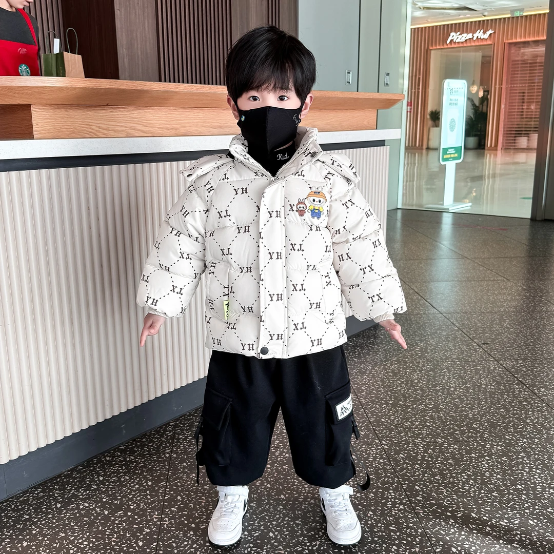儿童冬季棉衣外套加绒2025新款男童面包服男宝宝冬装加厚保暖棉袄