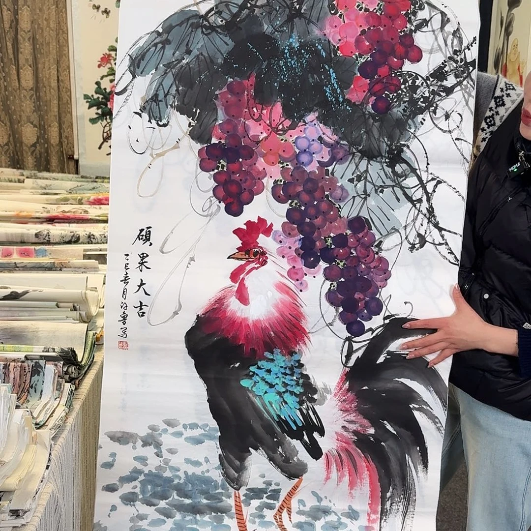 纯手绘国画作品好看四尺