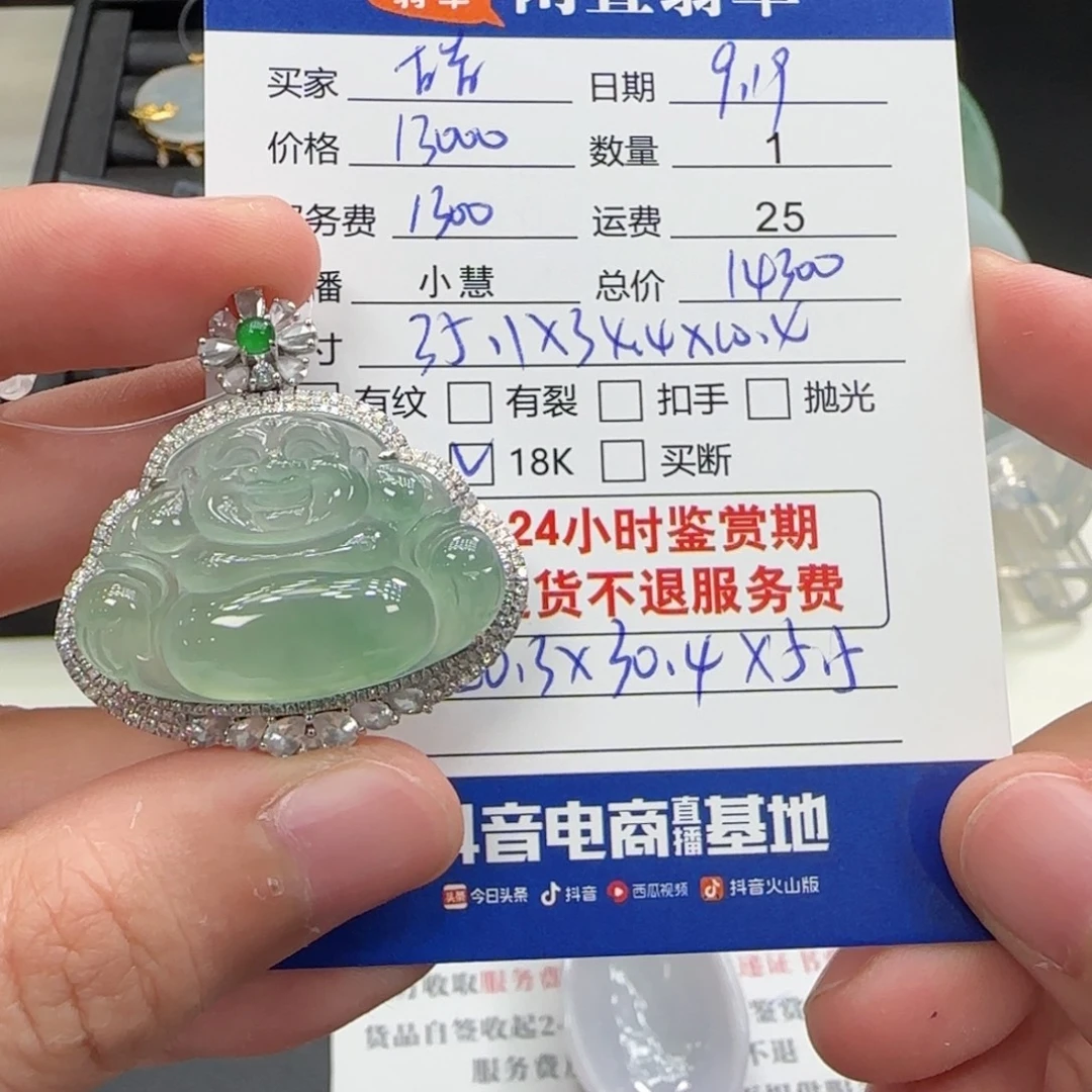 皓***辰颈饰18K金镶嵌翡翠翡翠