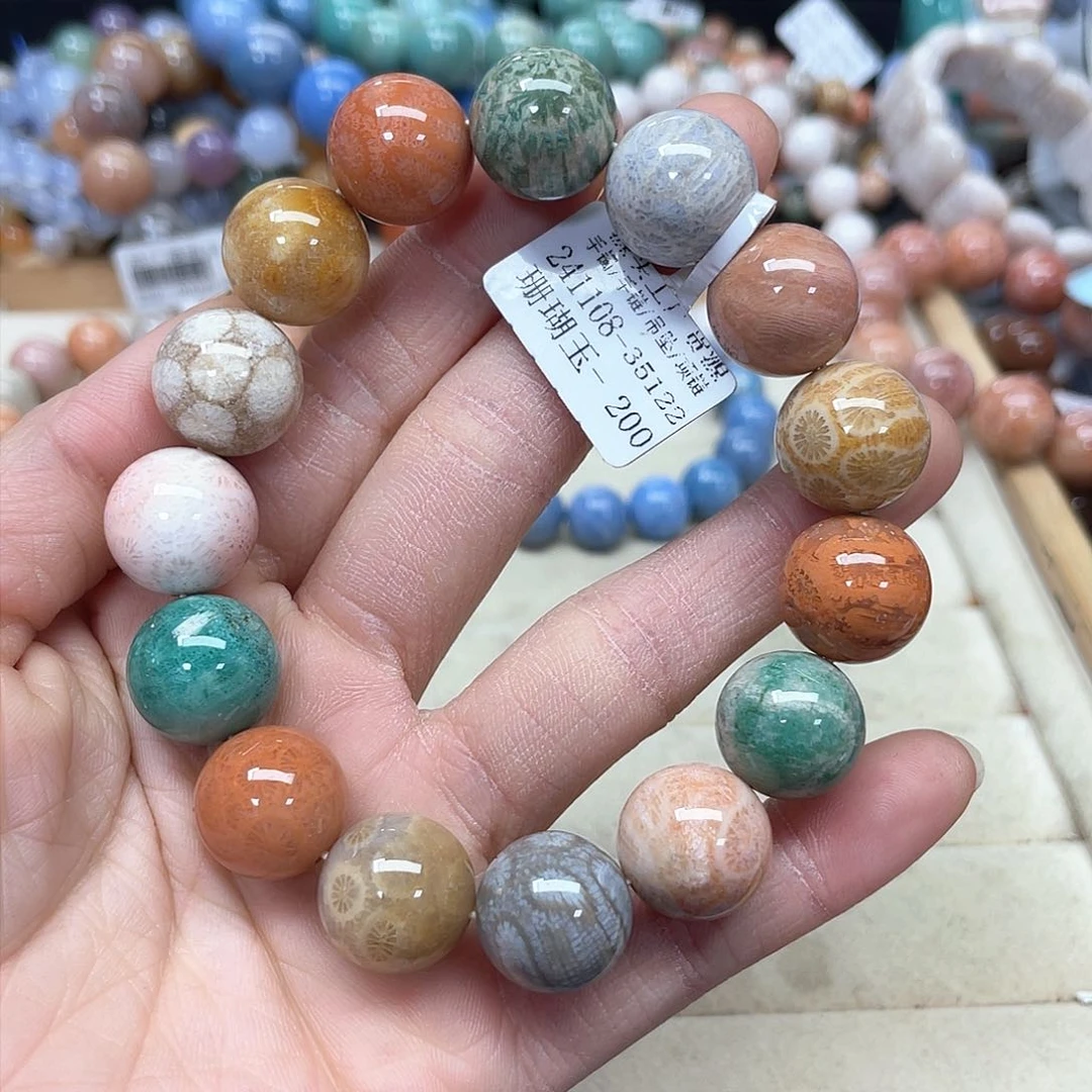硅化珊瑚（珊瑚玉）手链未镶嵌让**恒407