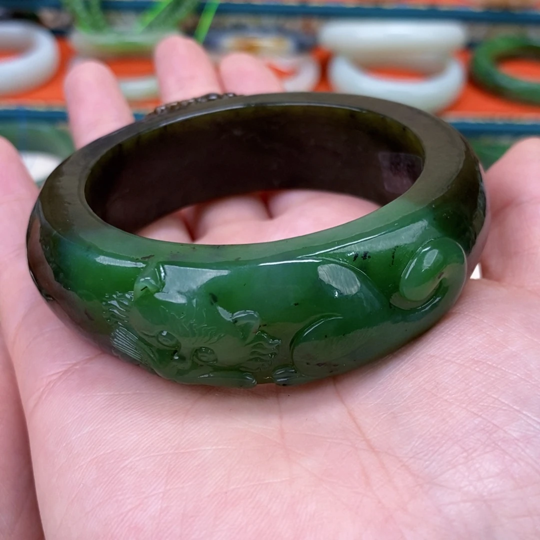 和田玉手镯59+未镶嵌