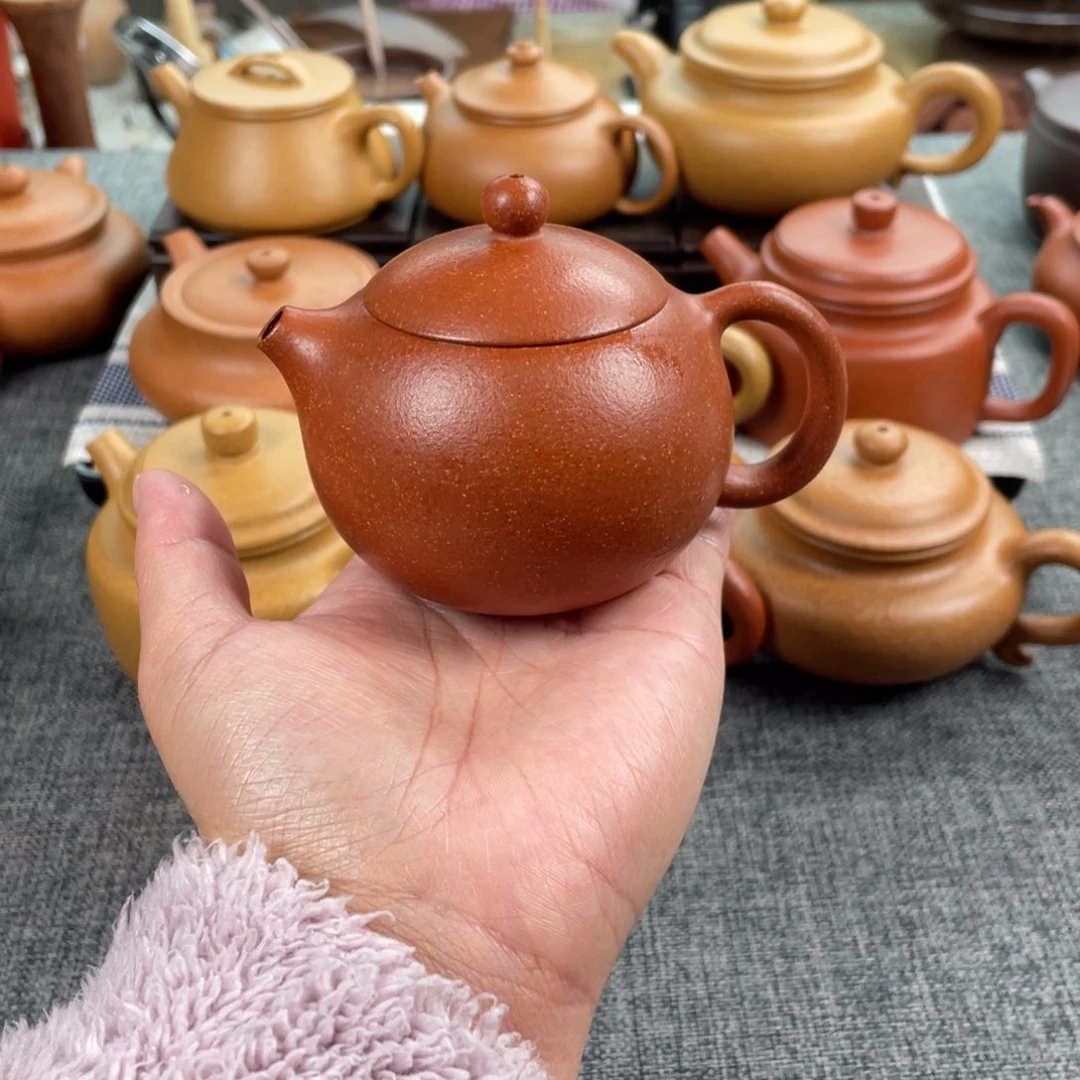 紫砂茶壶红降坡西施全手40目150