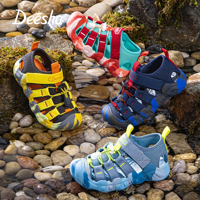 DEESHA/笛莎「夏日西瓜冰」儿童溯溪包头凉鞋男女童户外运动凉鞋018